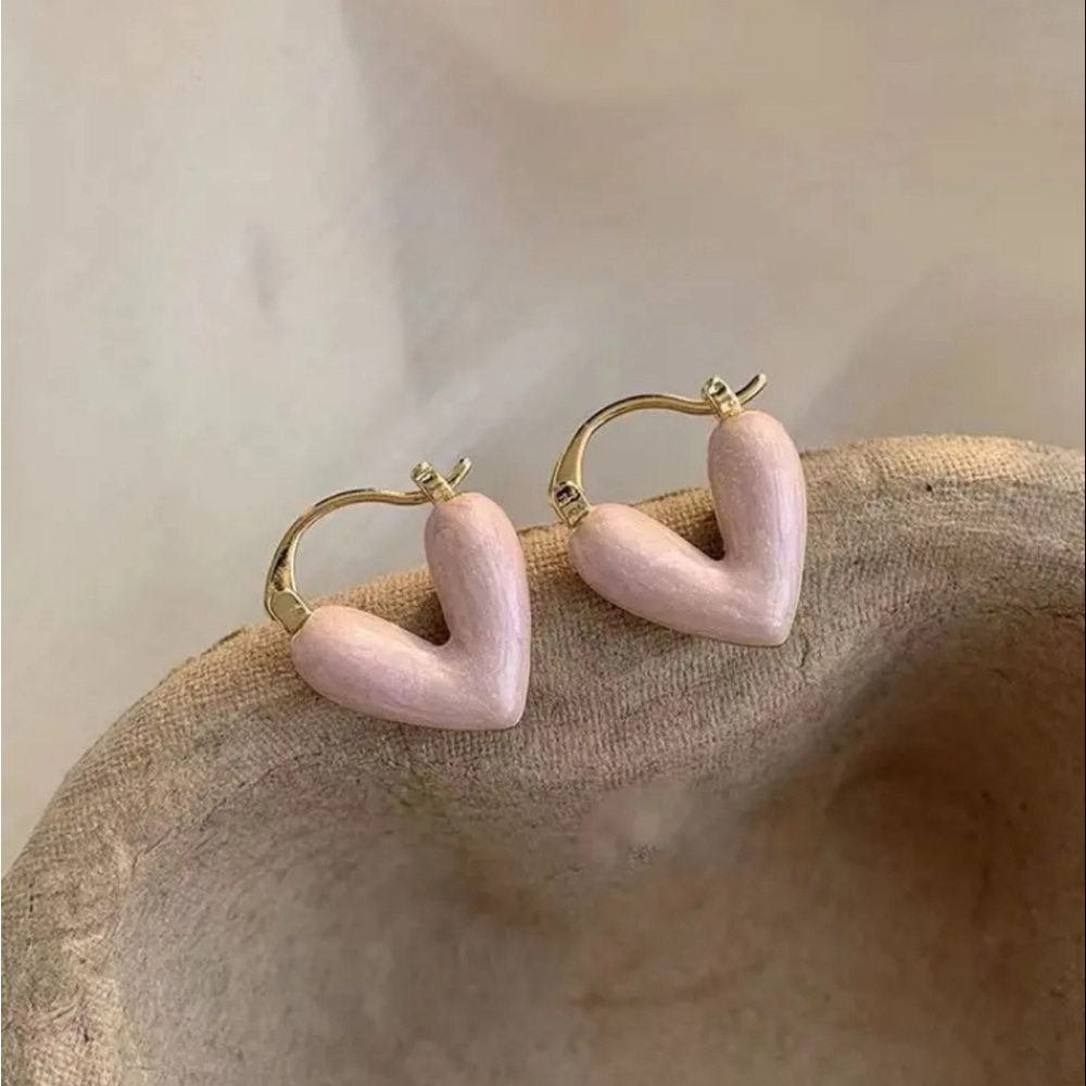 1pair Heart-shaped Hoop Earrings